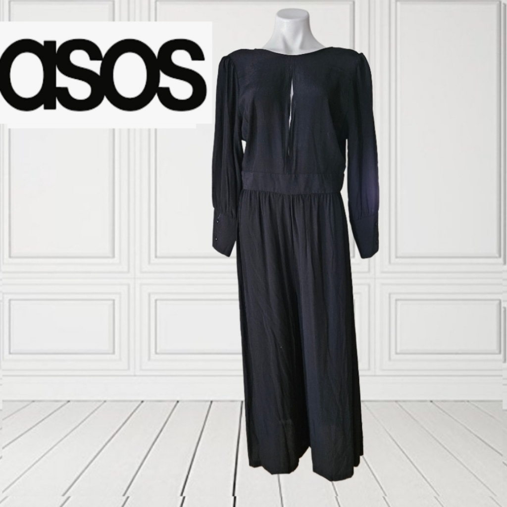 Asos Classic Black Long Sleeve Jumpsuit